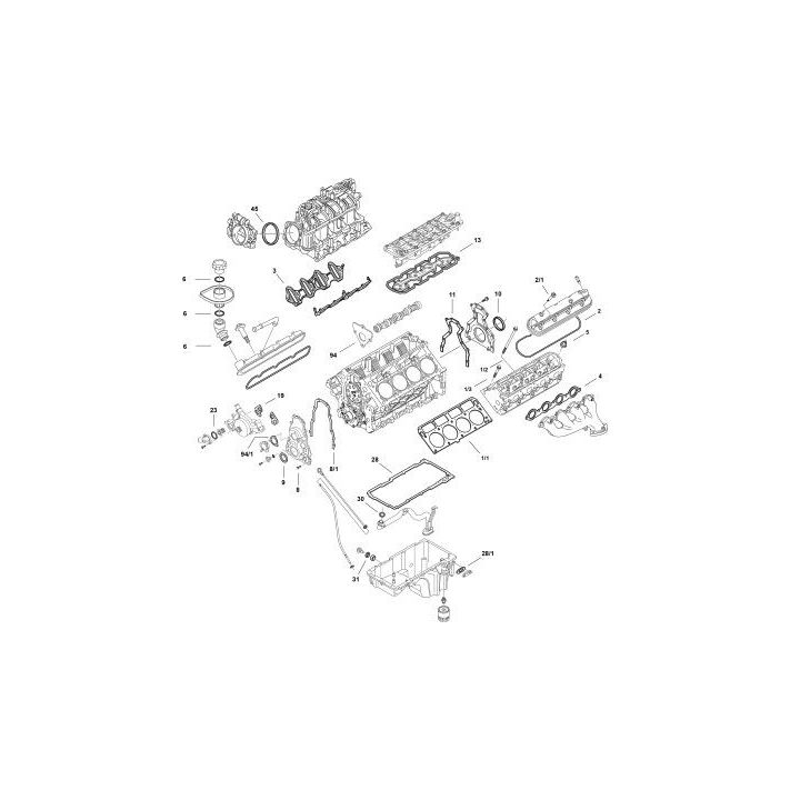 Visas tarpiklių komplektas, variklis ELRING LS Gen IV L94