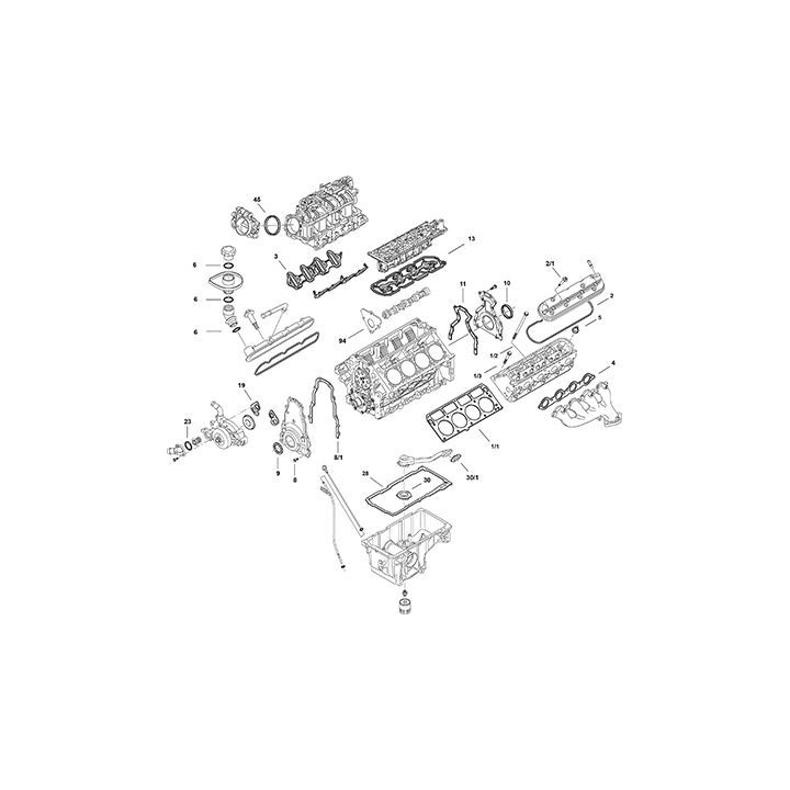 Visas tarpiklių komplektas, variklis ELRING LS Gen IV LH6