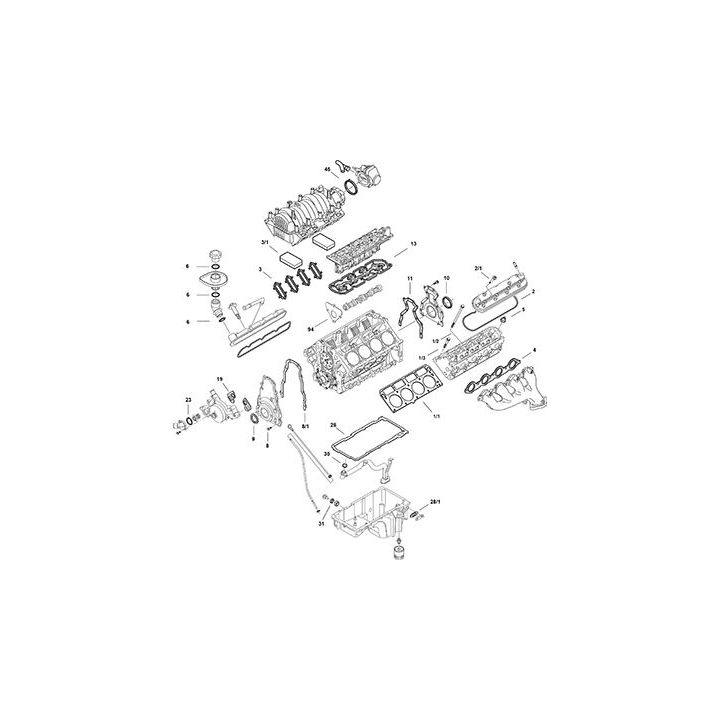 Visas tarpiklių komplektas, variklis ELRING LS Gen IV LH8