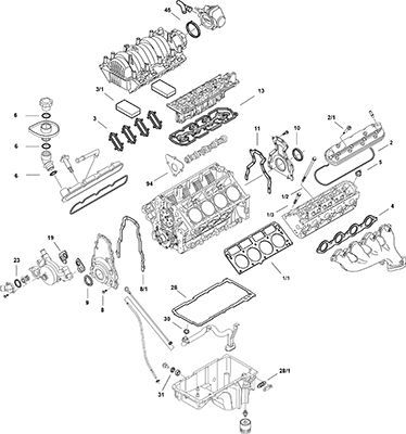 Visas tarpiklių komplektas, variklis ELRING LS Gen IV LH8