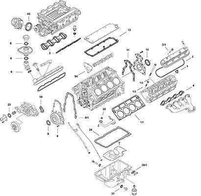 Visas tarpiklių komplektas, variklis ELRING LS Gen IV LSA