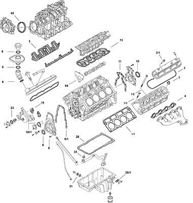 Visas tarpiklių komplektas, variklis ELRING LS Gen IV LZ1