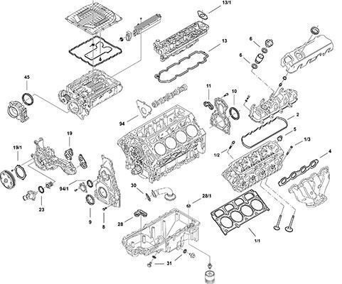 Visas tarpiklių komplektas, variklis ELRING LS Gen V LT4