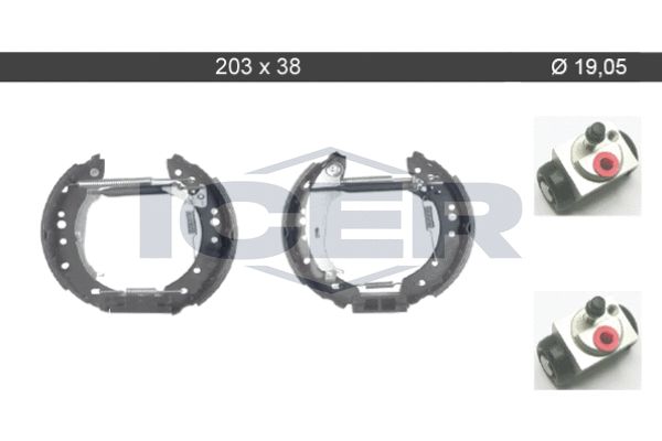 Stabdžių trinkelių komplektas ICER 79KT0092 C