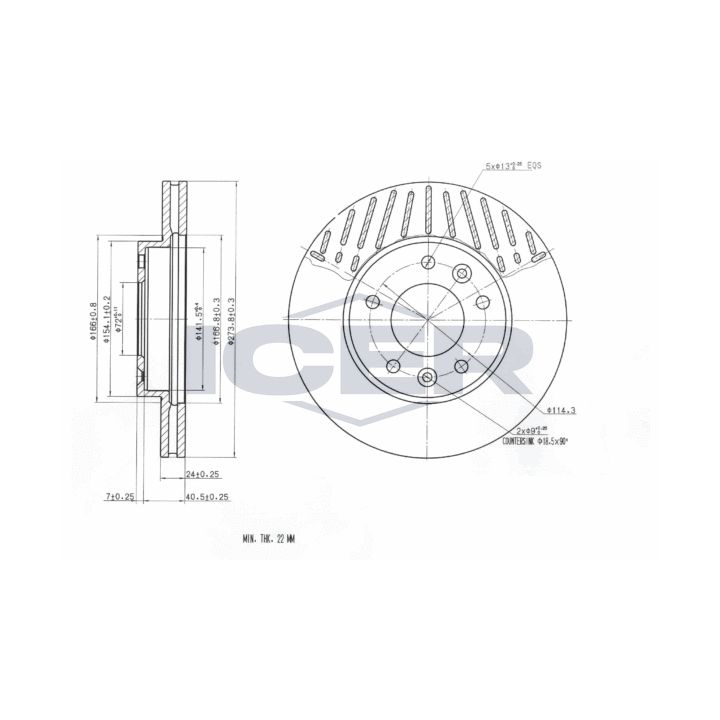 Stabdžių diskas ICER 78BD0018-2
