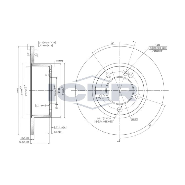 Stabdžių diskas ICER 78BD0038-2