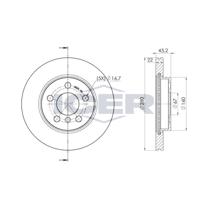 Stabdžių diskas ICER 78BD0039-2