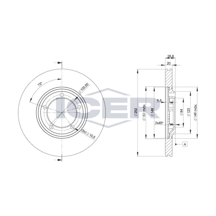 Stabdžių diskas ICER 78BD0100-2