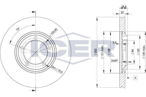Stabdžių diskas ICER 78BD0100-2