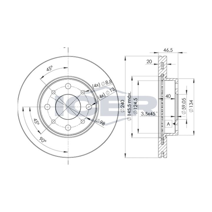 Stabdžių diskas ICER 78BD0178-2