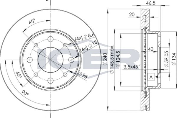 Stabdžių diskas ICER 78BD0178-2