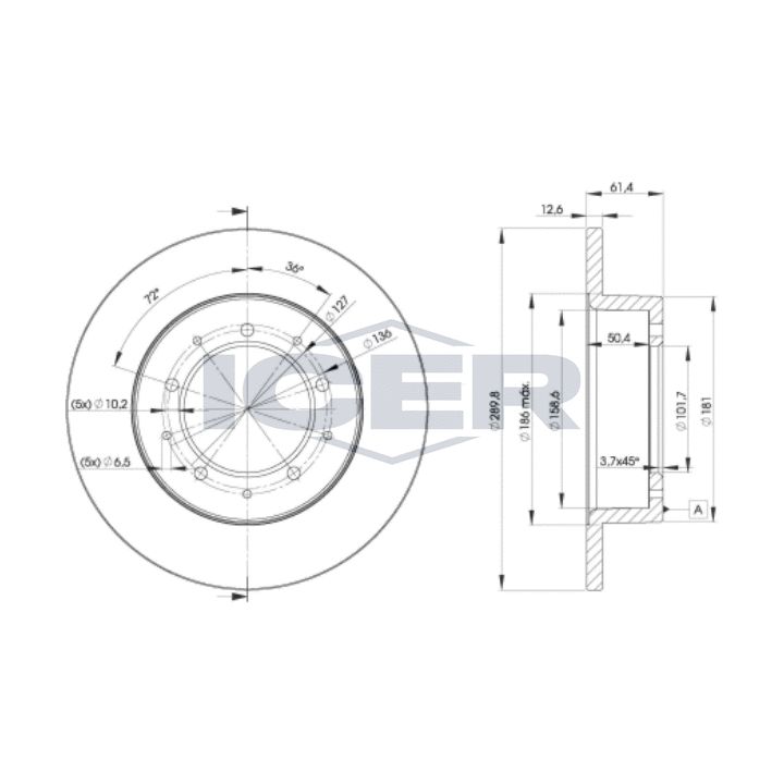 Stabdžių diskas ICER 78BD0461-2