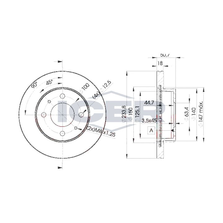 Stabdžių diskas ICER 78BD0550-2