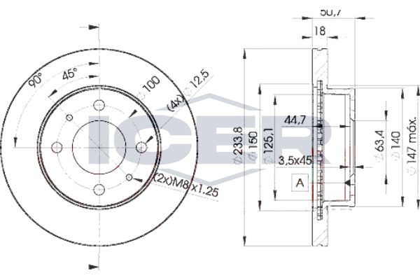 Stabdžių diskas ICER 78BD0550-2
