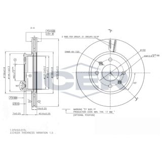 Stabdžių diskas ICER 78BD0560-2