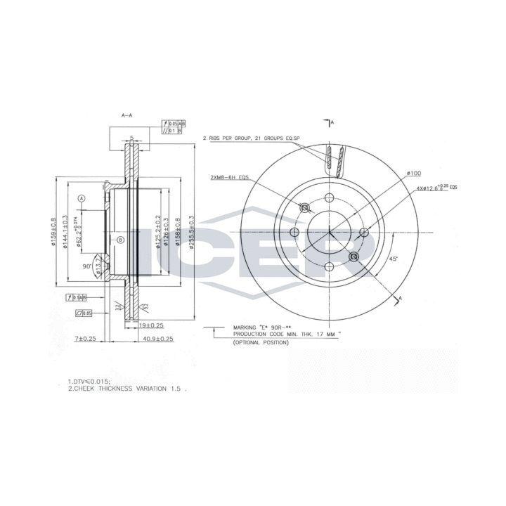 Stabdžių diskas ICER 78BD0560-2
