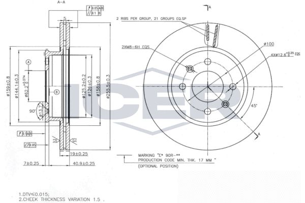 Stabdžių diskas ICER 78BD0560-2