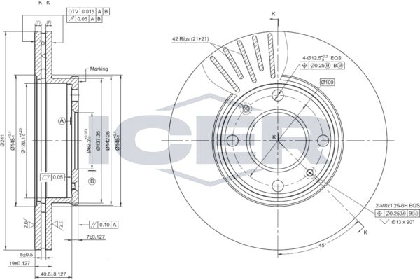 Stabdžių diskas ICER 78BD0570-2