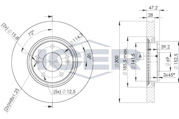 Stabdžių diskas ICER 78BD0580-2
