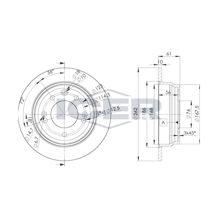 Stabdžių diskas ICER 78BD0581-2