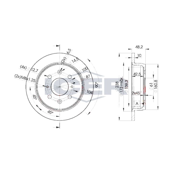 Stabdžių diskas ICER 78BD0817-2