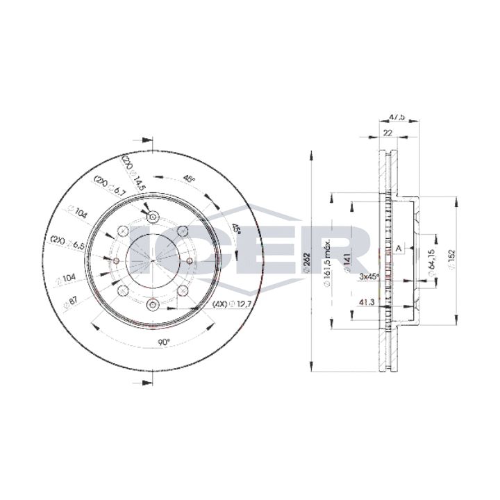 Stabdžių diskas ICER 78BD0830-2