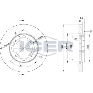 Stabdžių diskas ICER 78BD0836-2