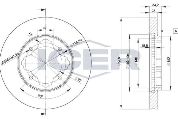 Stabdžių diskas ICER 78BD0836-2