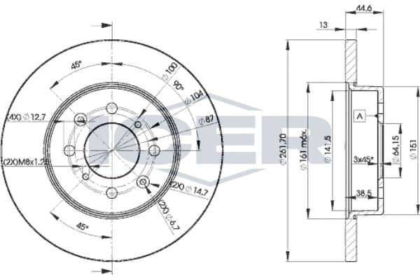 Stabdžių diskas ICER 78BD0841-2