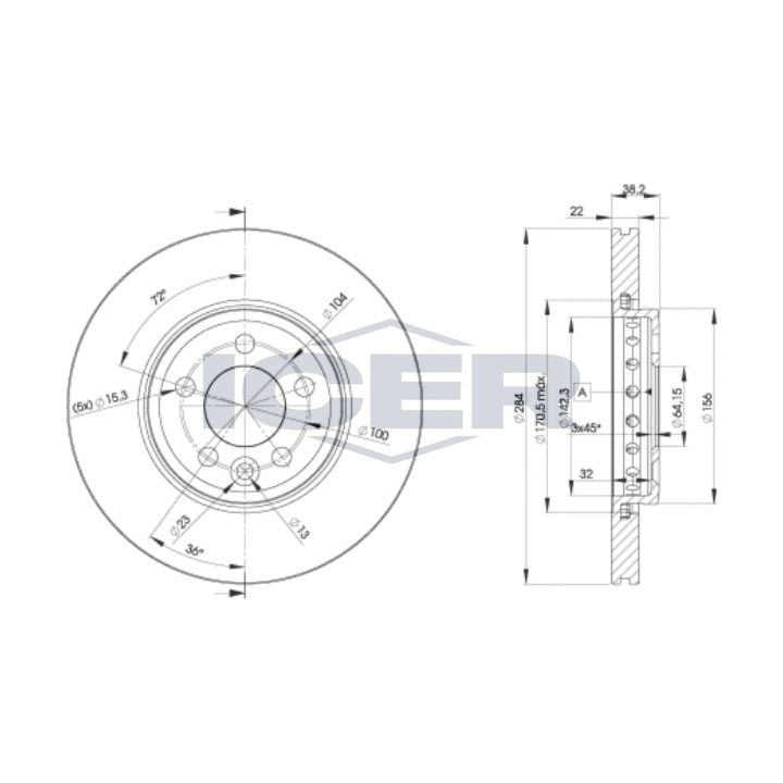Stabdžių diskas ICER 78BD0844-2