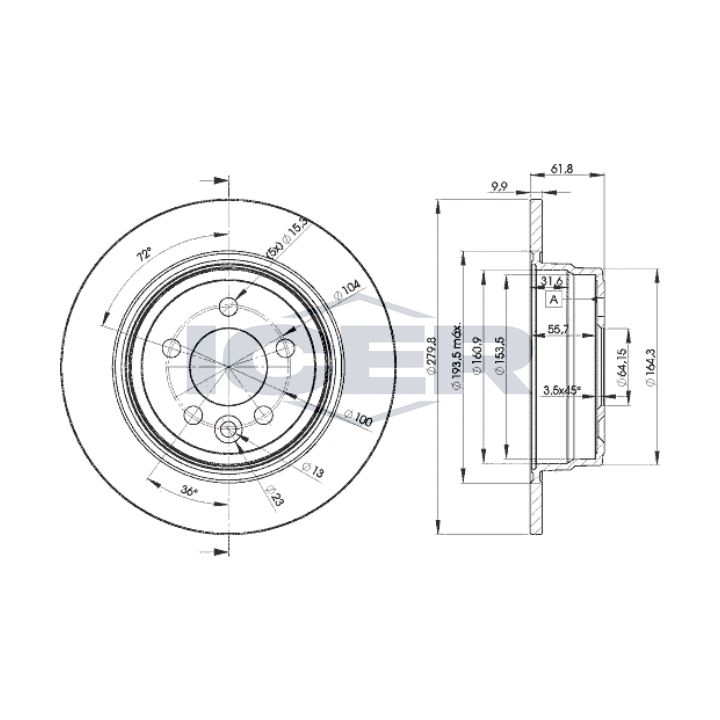 Stabdžių diskas ICER 78BD0847-2