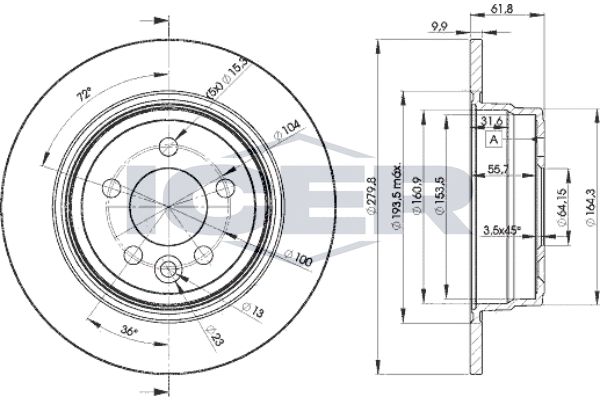Stabdžių diskas ICER 78BD0847-2