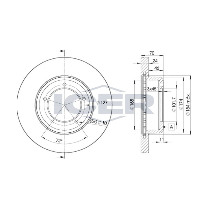 Stabdžių diskas ICER 78BD0902-2