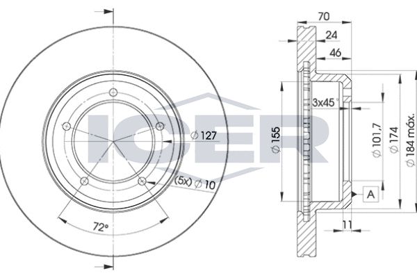 Stabdžių diskas ICER 78BD0902-2