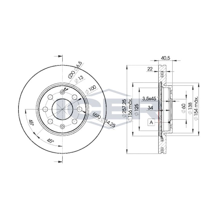 Stabdžių diskas ICER 78BD0920-2