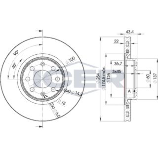 Stabdžių diskas ICER 78BD0922-2