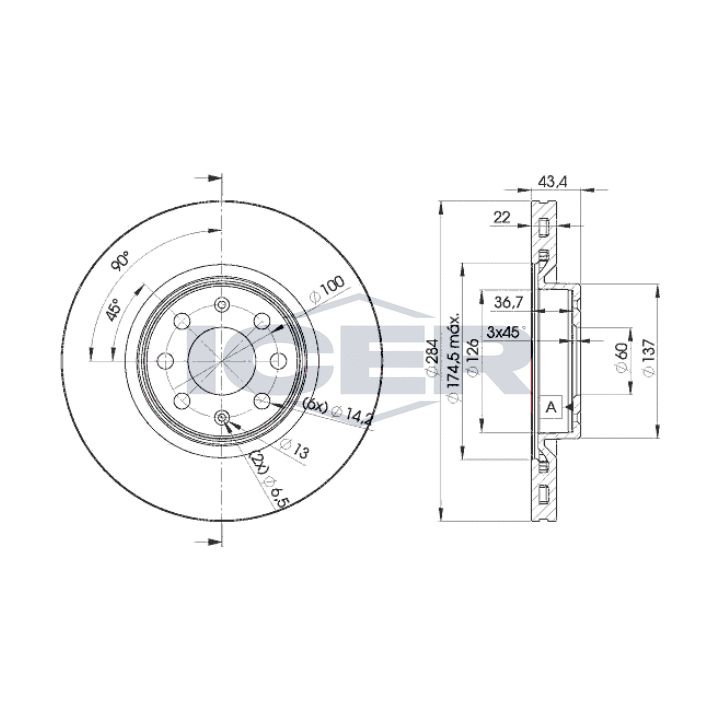 Stabdžių diskas ICER 78BD0922-2