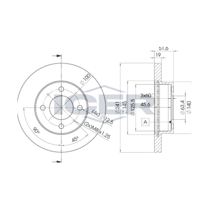 Stabdžių diskas ICER 78BD1008-2