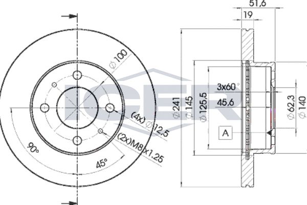 Stabdžių diskas ICER 78BD1017-2