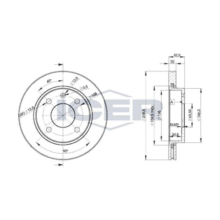 Stabdžių diskas ICER 78BD1064-2