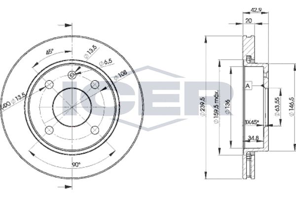 Stabdžių diskas ICER 78BD1064-2