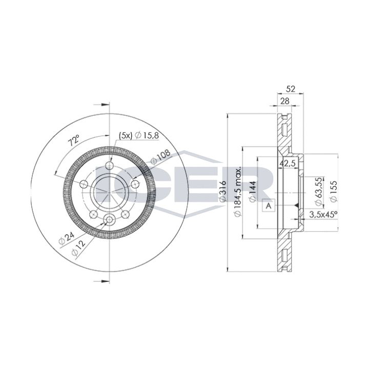Stabdžių diskas ICER 78BD1181-2