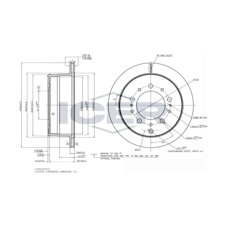 Stabdžių diskas ICER 78BD1264-1