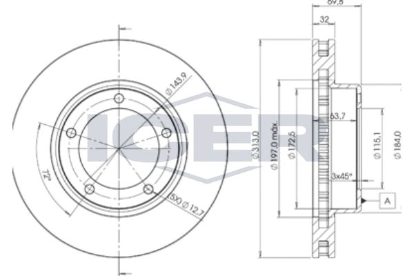 Stabdžių diskas ICER 78BD1265-2