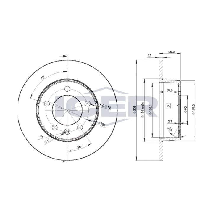 Stabdžių diskas ICER 78BD1410-2