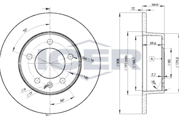 Stabdžių diskas ICER 78BD1410-2