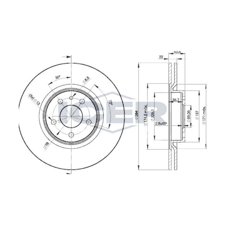 Stabdžių diskas ICER 78BD1548-2
