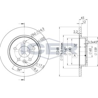 Stabdžių diskas ICER 78BD1560-2