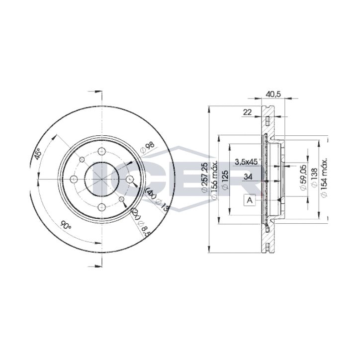 Stabdžių diskas ICER 78BD1650-2