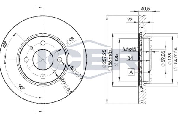 Stabdžių diskas ICER 78BD1650-2
